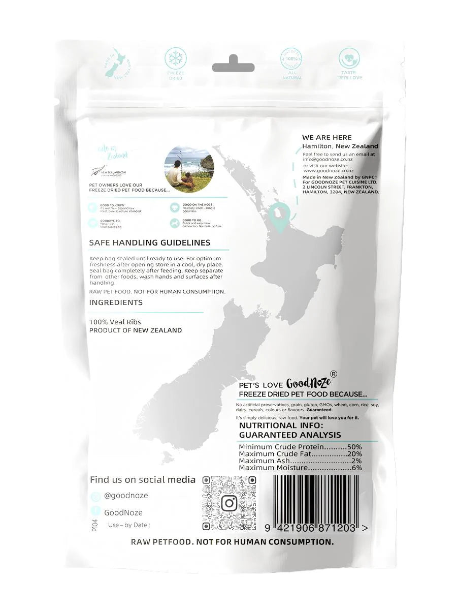 Good Noze Freeze-dried Veal Ribs 100g