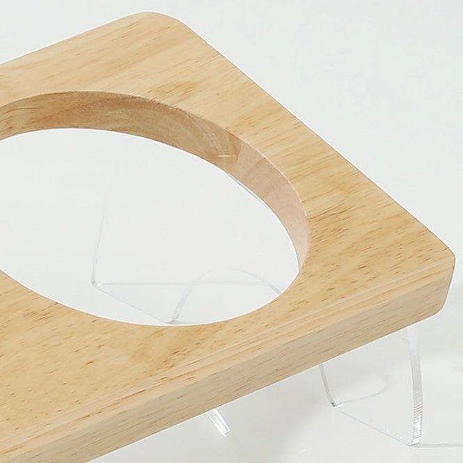 Dog Elevated Bowl Set with Wooden Acrylic Stand