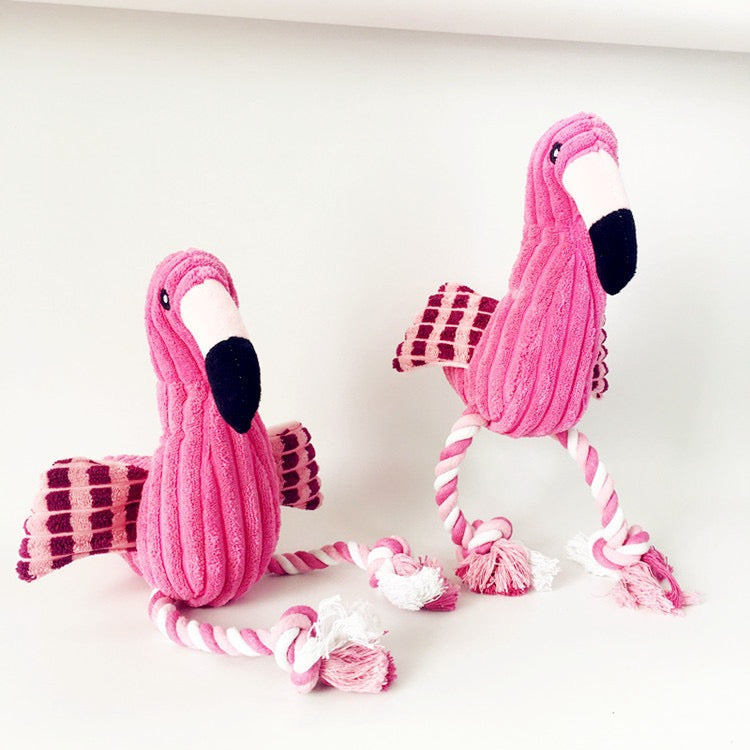 Dog Toy Durable Plush Flamingo