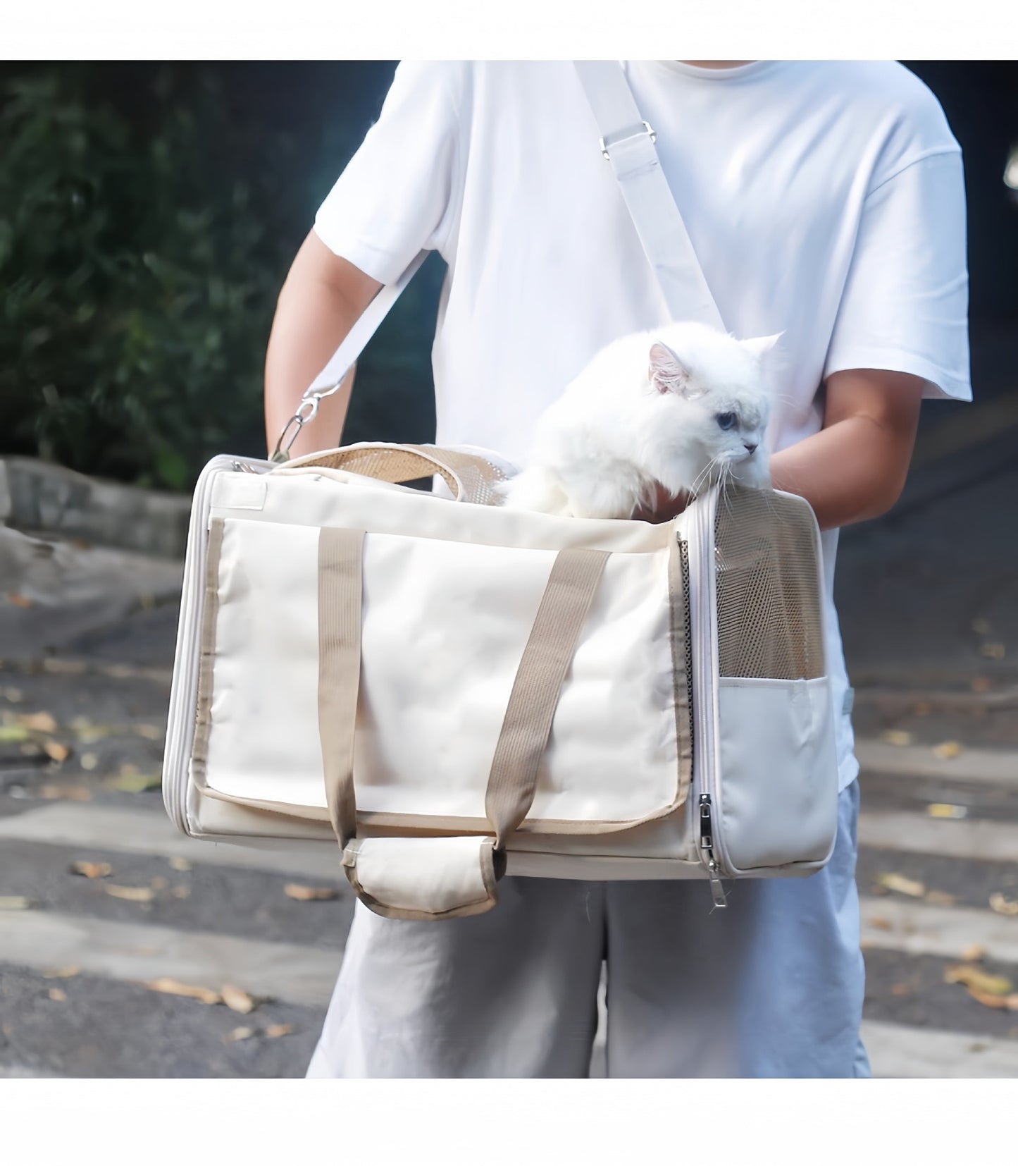 Pet Foldable Carrier Bag - Grey