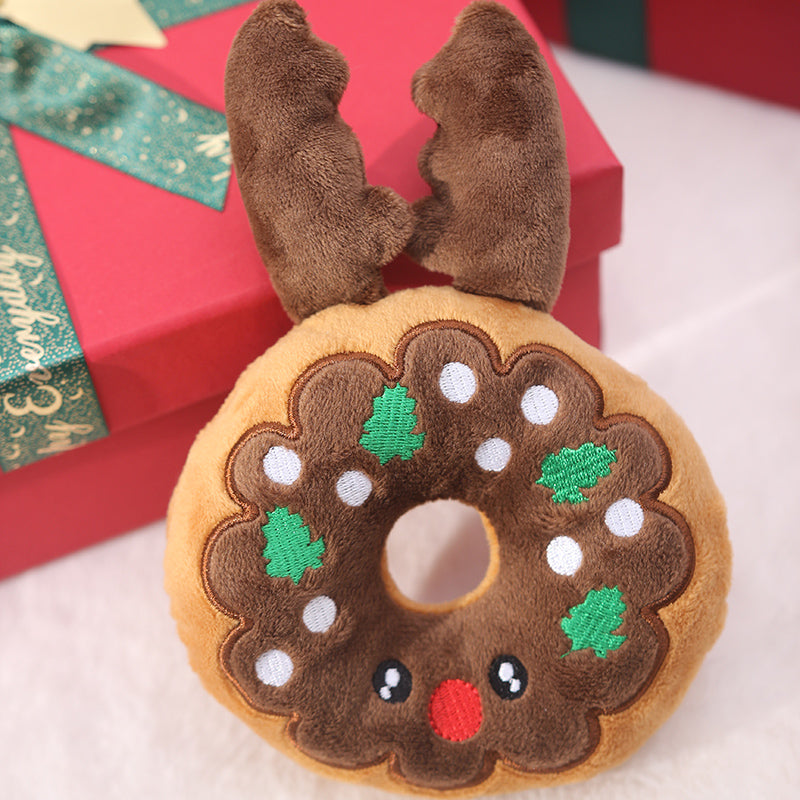 Dog Plush Toy - Christmas Donut “Reindeer”