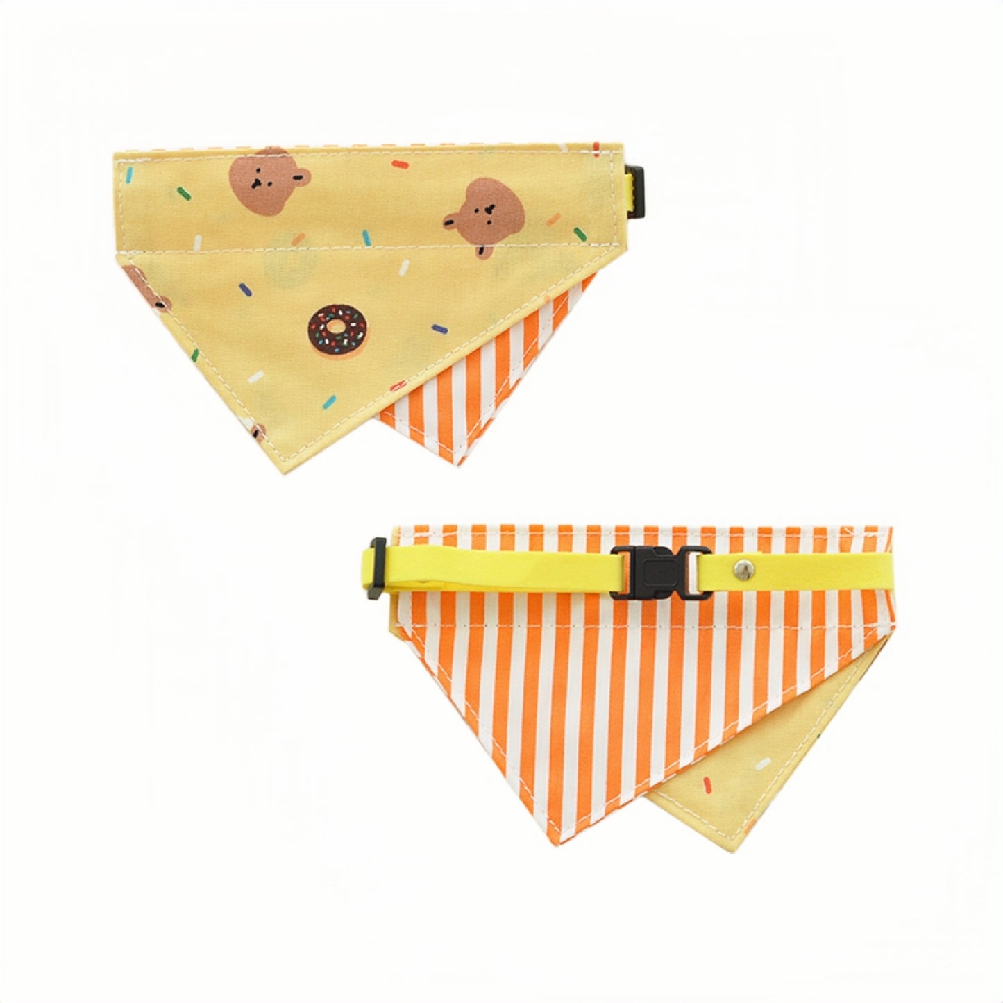 Cat Double Sided Revisable Bandana - Donut Bear