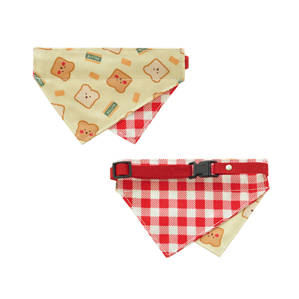 Cat Double Sided Revisable Bandana- Butter Toast