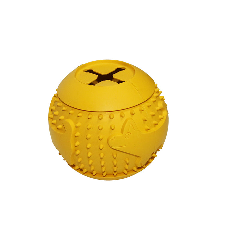 Dog Treat Dispensing Chewing Ball Toy - Yellow