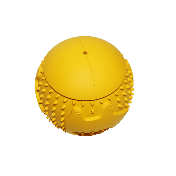 Dog Treat Dispensing Chewing Ball Toy - Yellow