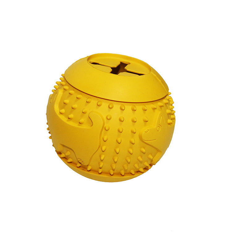 Dog Treat Dispensing Chewing Ball Toy - Yellow