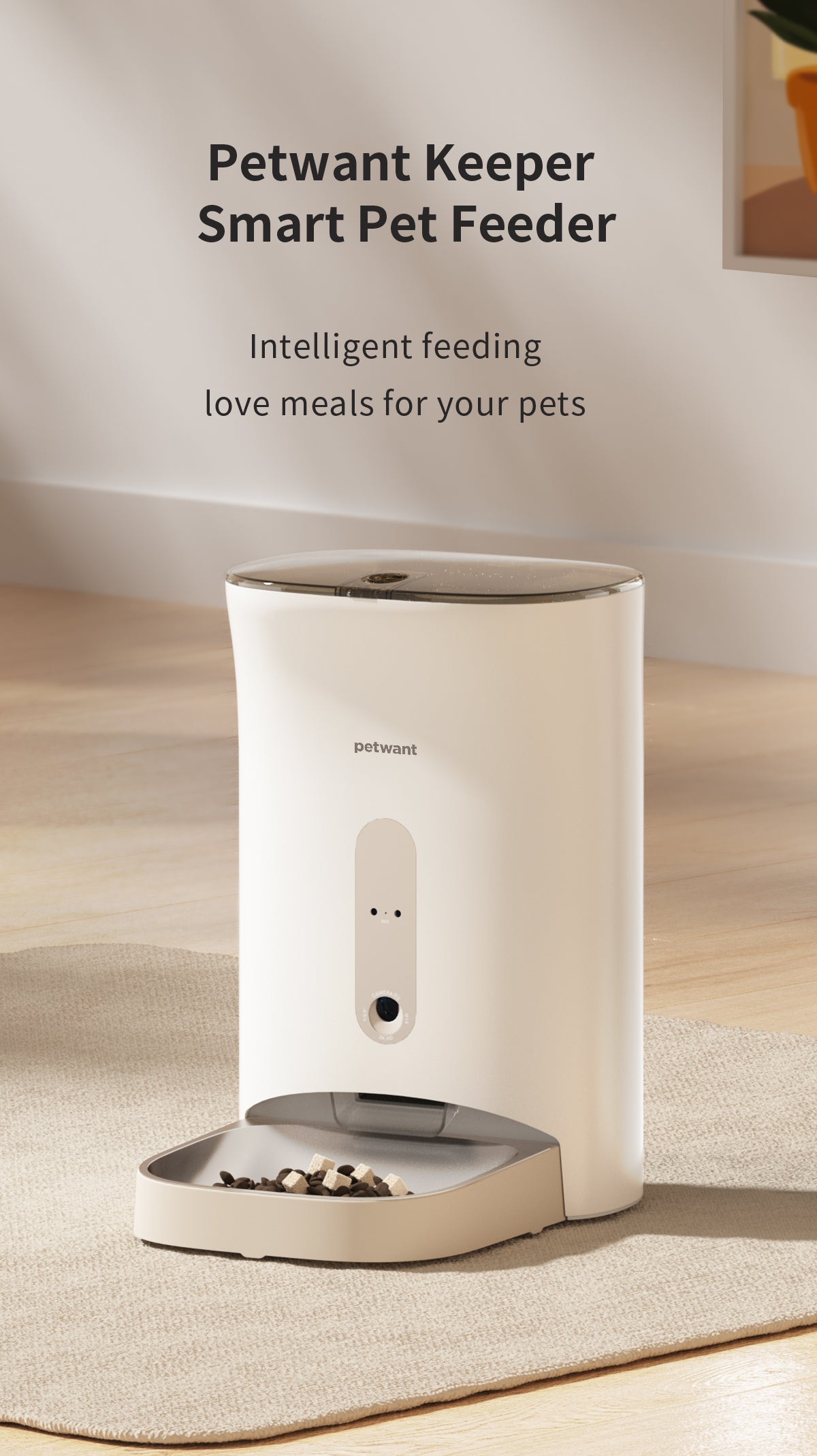 Petwant Smart Feeder 4.5L with built-in Camera Wifi APP Control