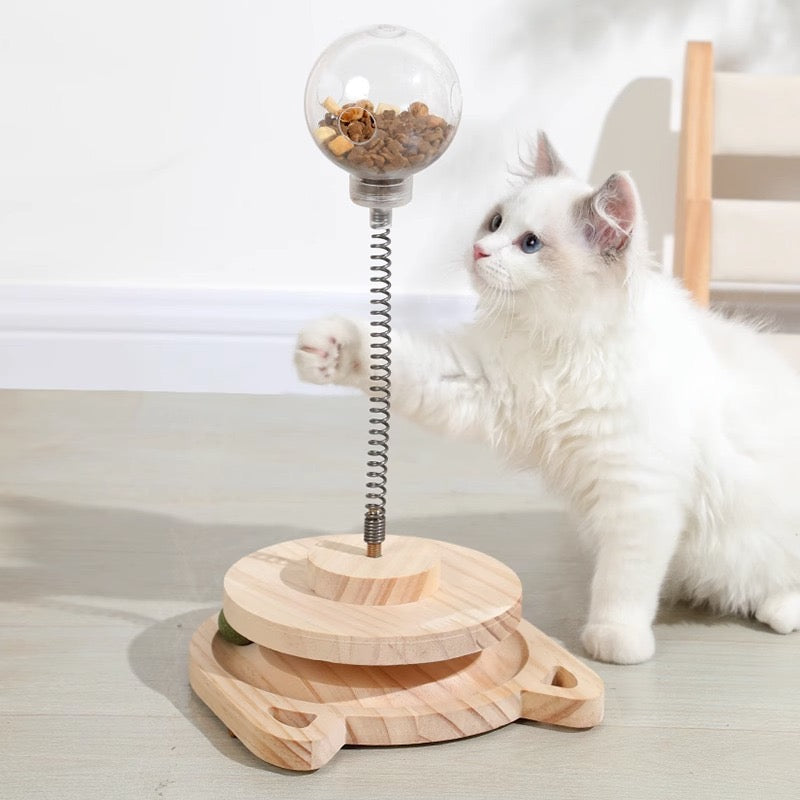 Cat Treat Dispenser Spring Ball Toy