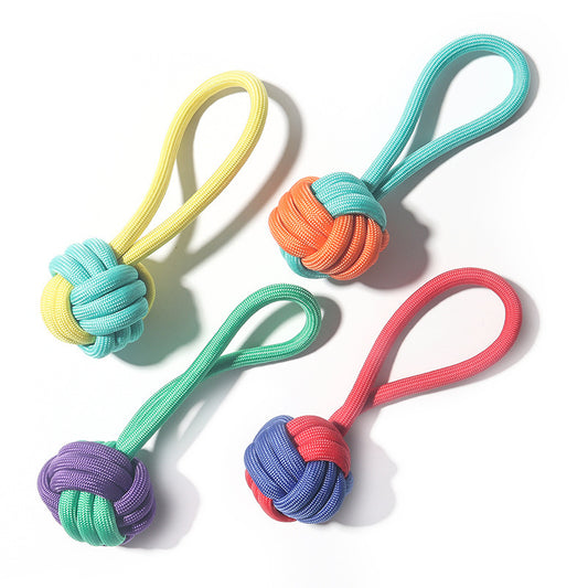 Dog Toy Rope Ball with loop - Small