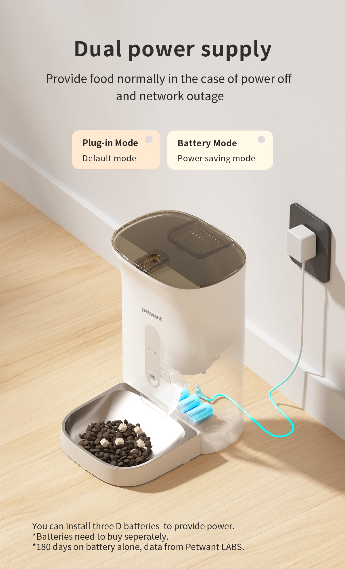 Petwant Smart Feeder 4.5L with built-in Camera Wifi APP Control