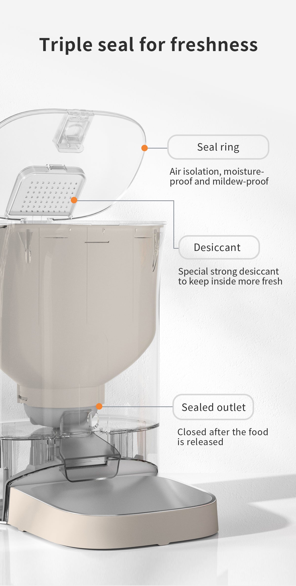 Petwant Smart Feeder 4.5L with built-in Camera Wifi APP Control