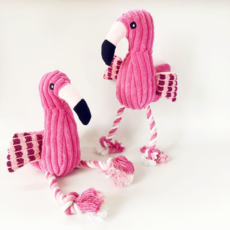 Dog Toy Durable Plush Flamingo