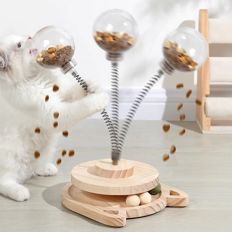 Cat Treat Dispenser Spring Ball Toy