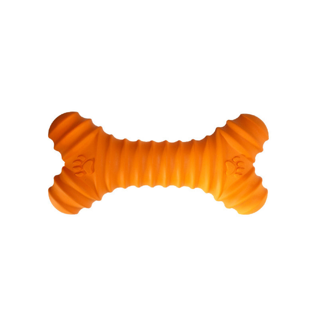 Dog Rubber Toy Orange Squeakery Bone