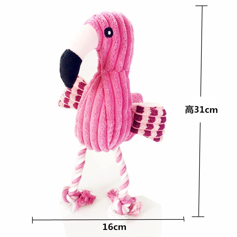 Dog Toy Durable Plush Flamingo