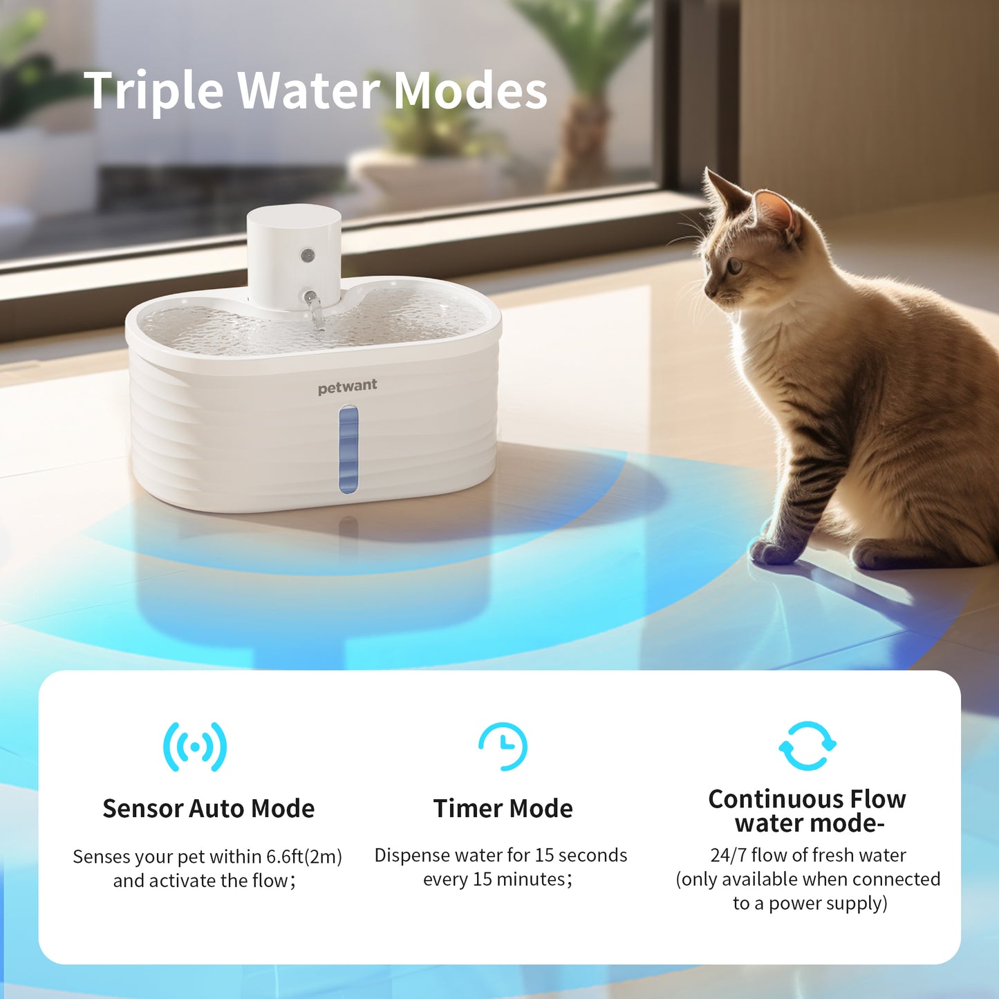 Petwant Automatic Water Fountain 2.5L Infrared Sensor