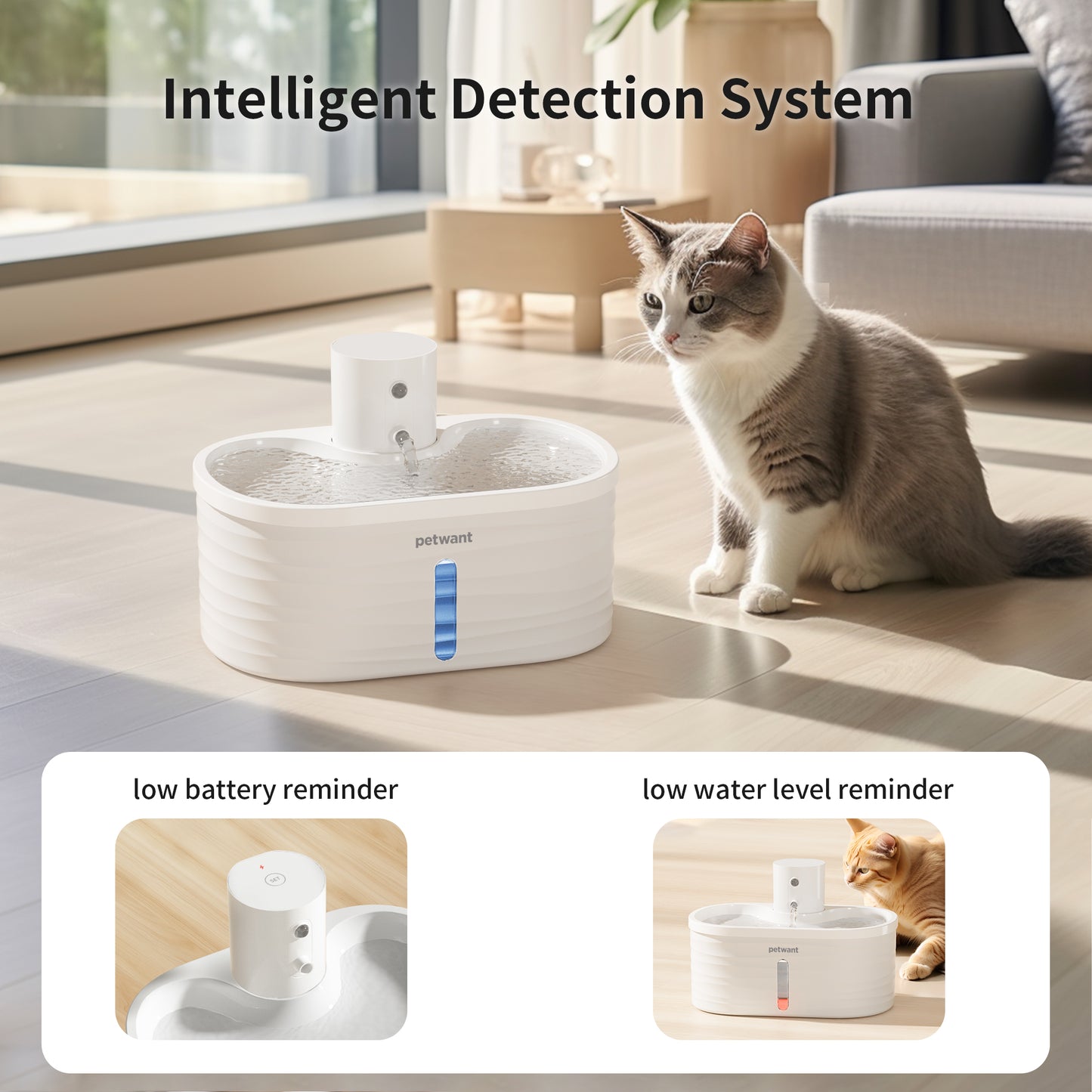 Petwant Automatic Water Fountain 2.5L Infrared Sensor