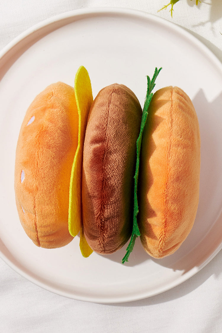 Dog Toy Plush Beary Hamburger