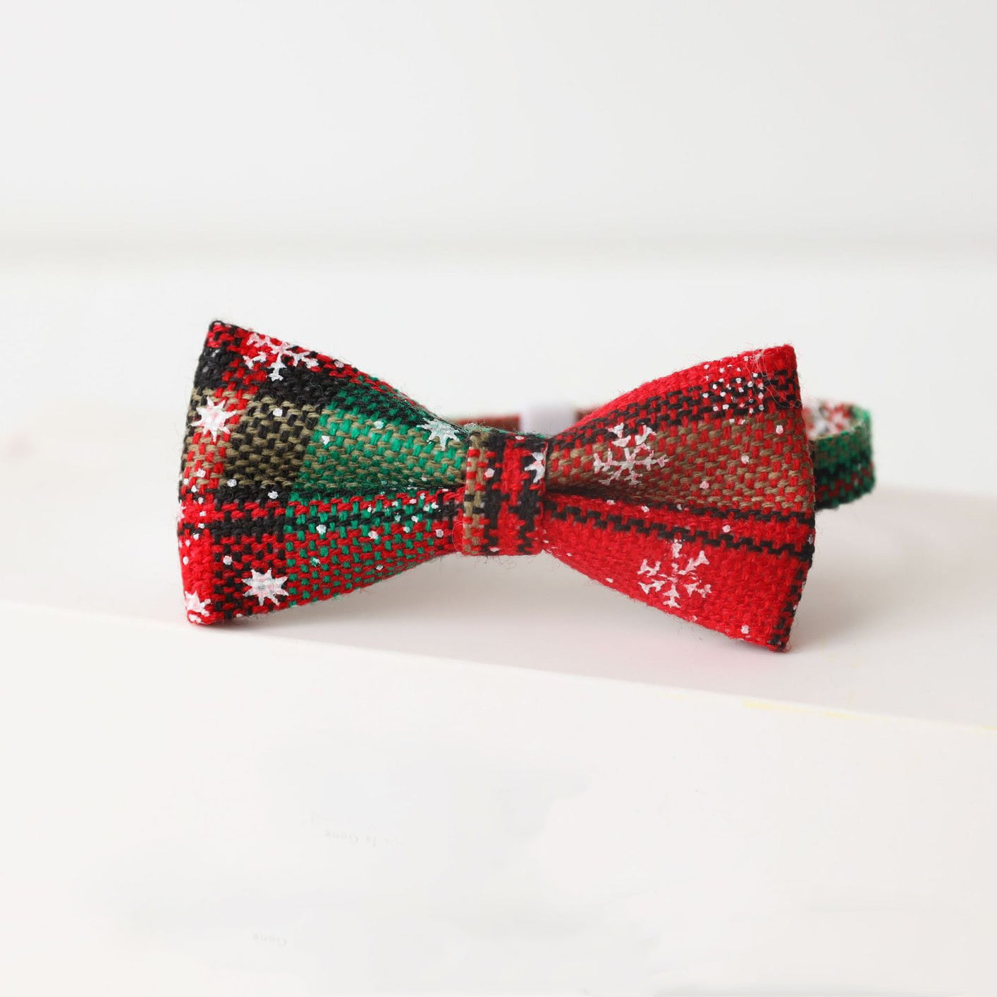 Pet Christmas Snow Tartan Bow Tie