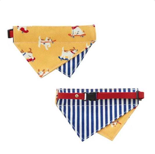 Cat Double Sided Revisable Bandana - Skating Doggie