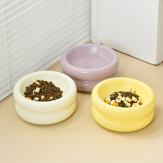 Pet Donut Ceramic Feeding Bowl (Available in 3 colours)