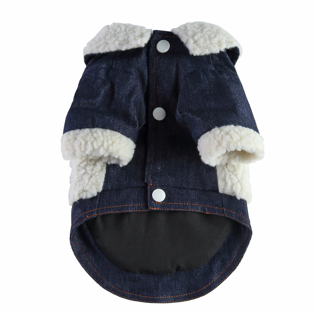 Dog Teddy Denim Button Jacket