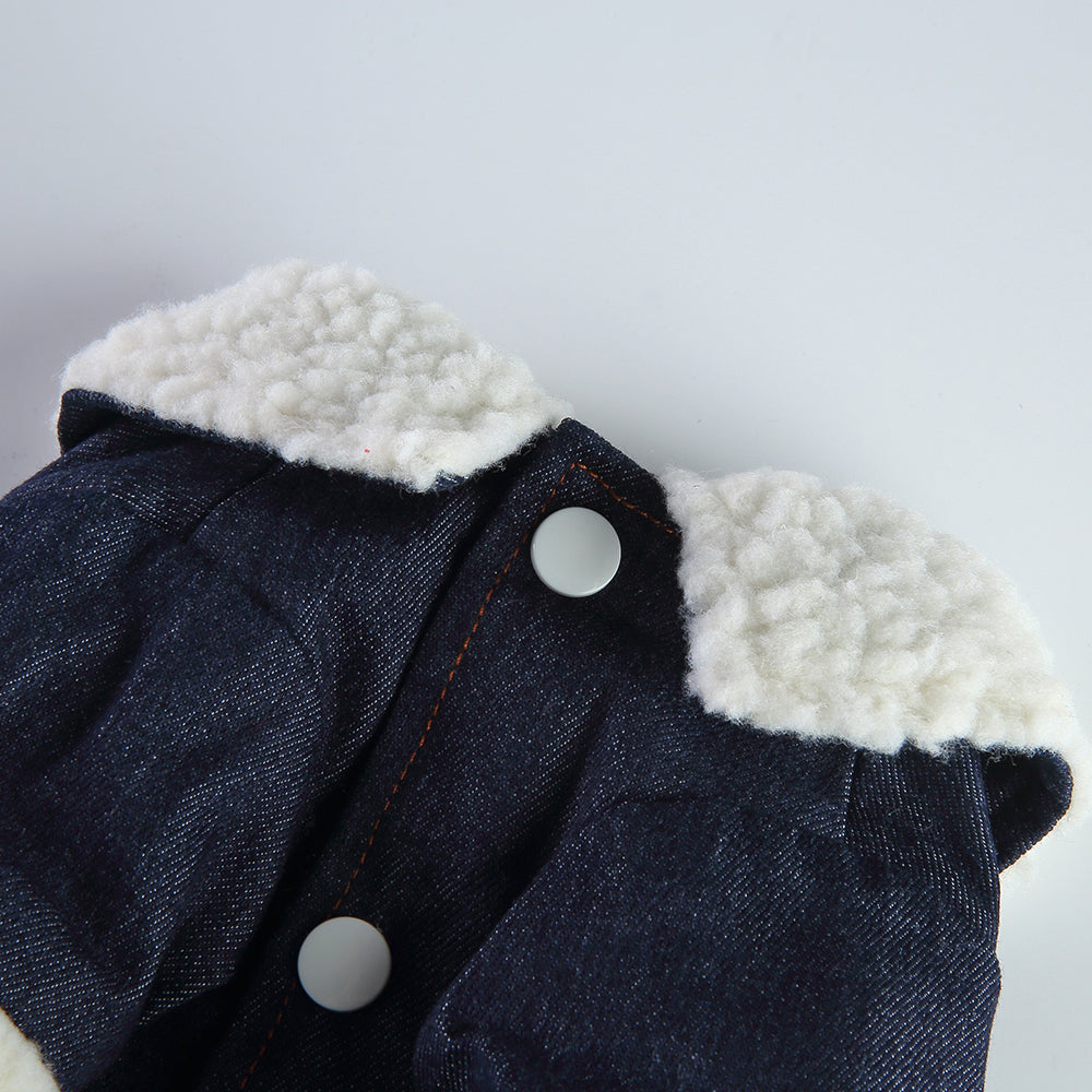 Dog Teddy Denim Button Jacket