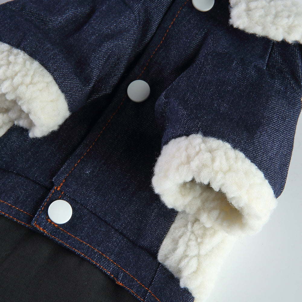 Dog Teddy Denim Button Jacket