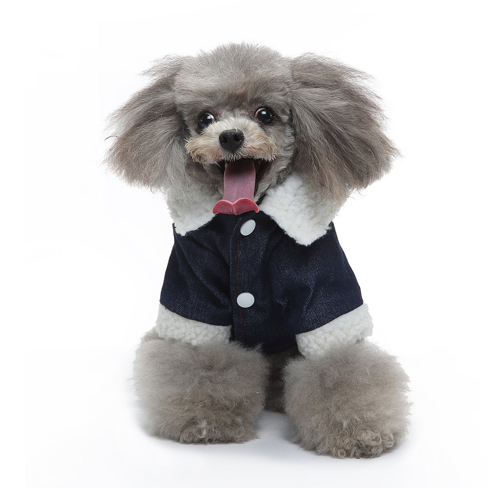 Dog Teddy Denim Button Jacket