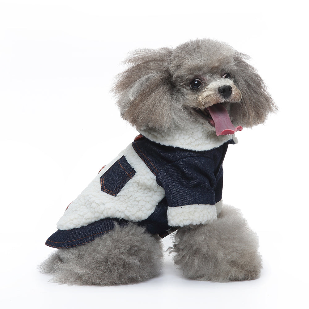Dog Teddy Denim Button Jacket