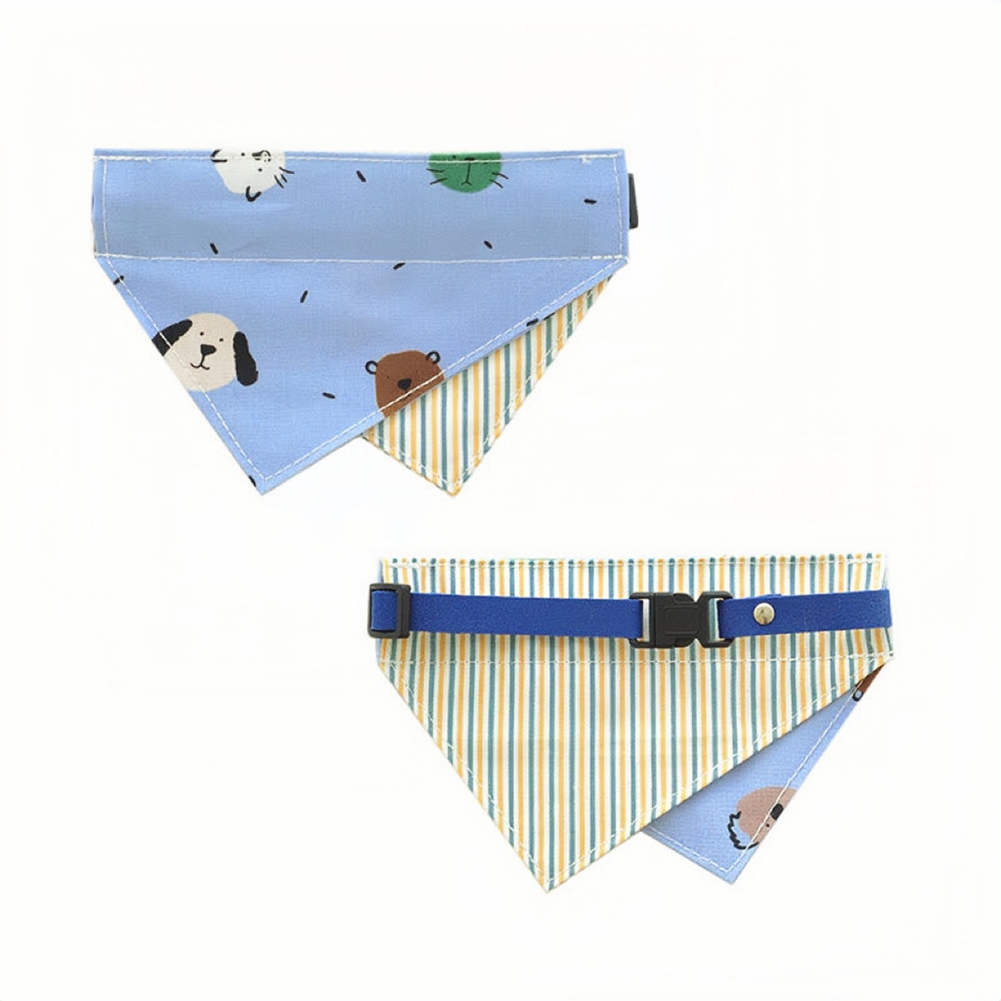 Double Sided Revisable Bandana- Blue Doggie