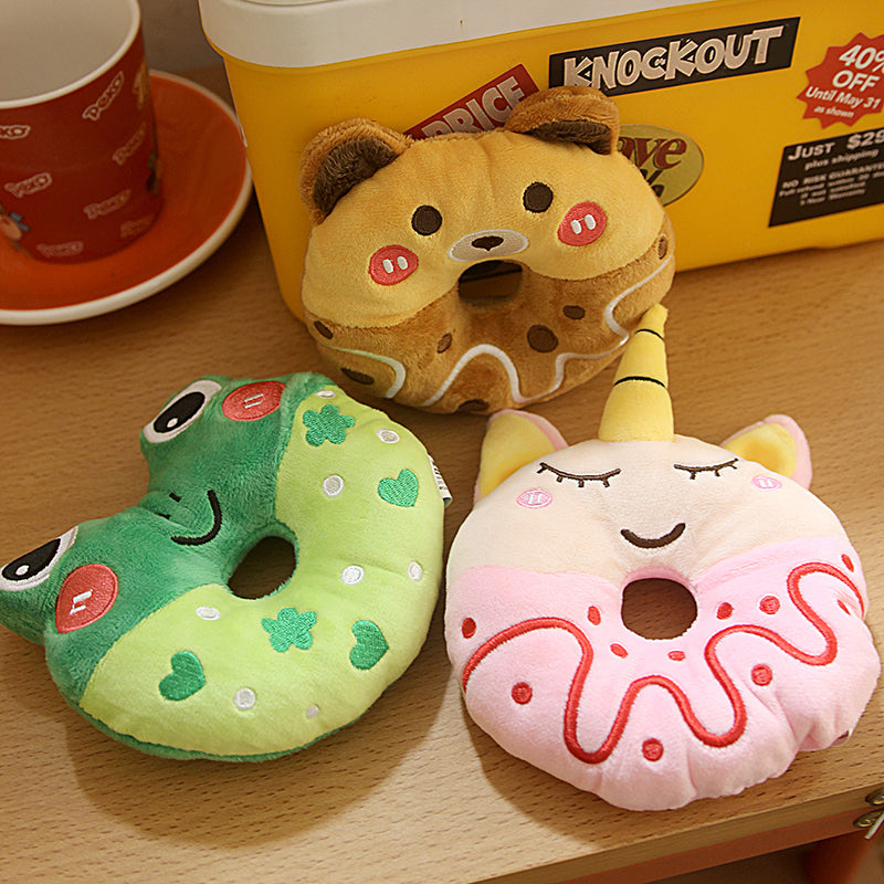 Dog Plush Toy - Choco Bear Donut w/ Squeaker