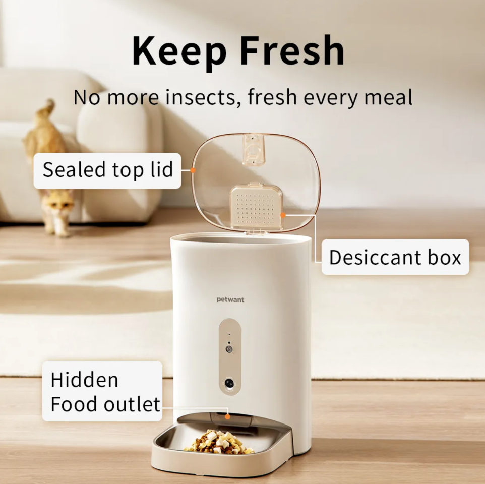 Petwant Smart Feeder 4.5L with built-in Camera Wifi APP Control
