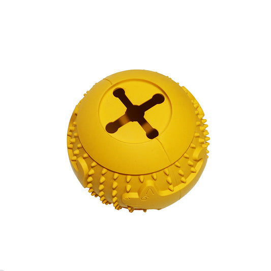 Dog Treat Dispensing Chewing Ball Toy - Yellow